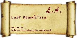 Leif Atanázia névjegykártya